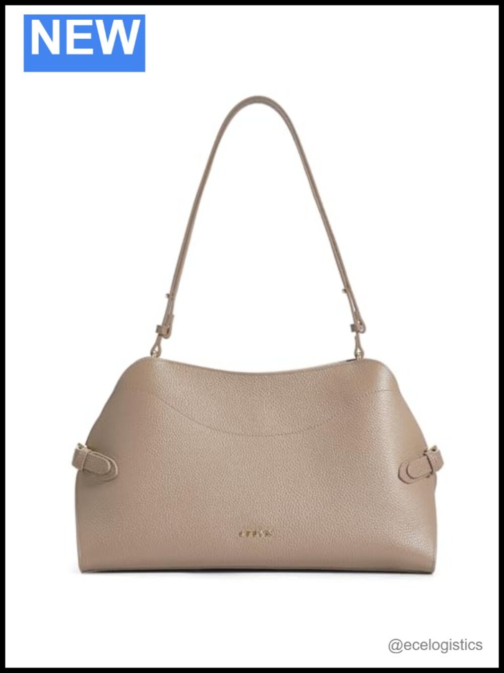Genuine Leather Vintage Pebbled Structured Hobo Shoulder Crossbody Bag